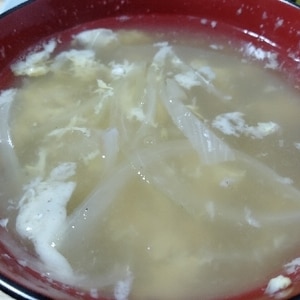 玉ねぎとたまごの和風スープ